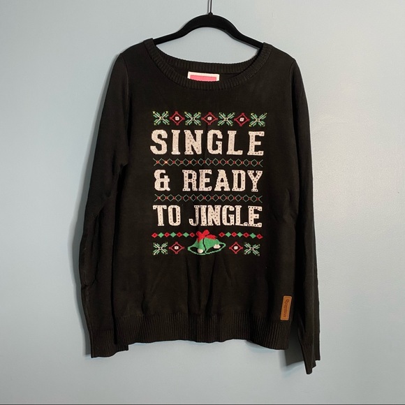 Tipsy Elves Sweaters - NWT “Single & Ready To Jingle” Sweater w/Swarovski
